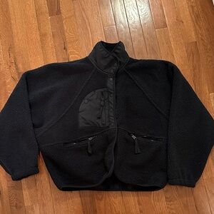 Free people hit the slopes fleece/sherpa jacket